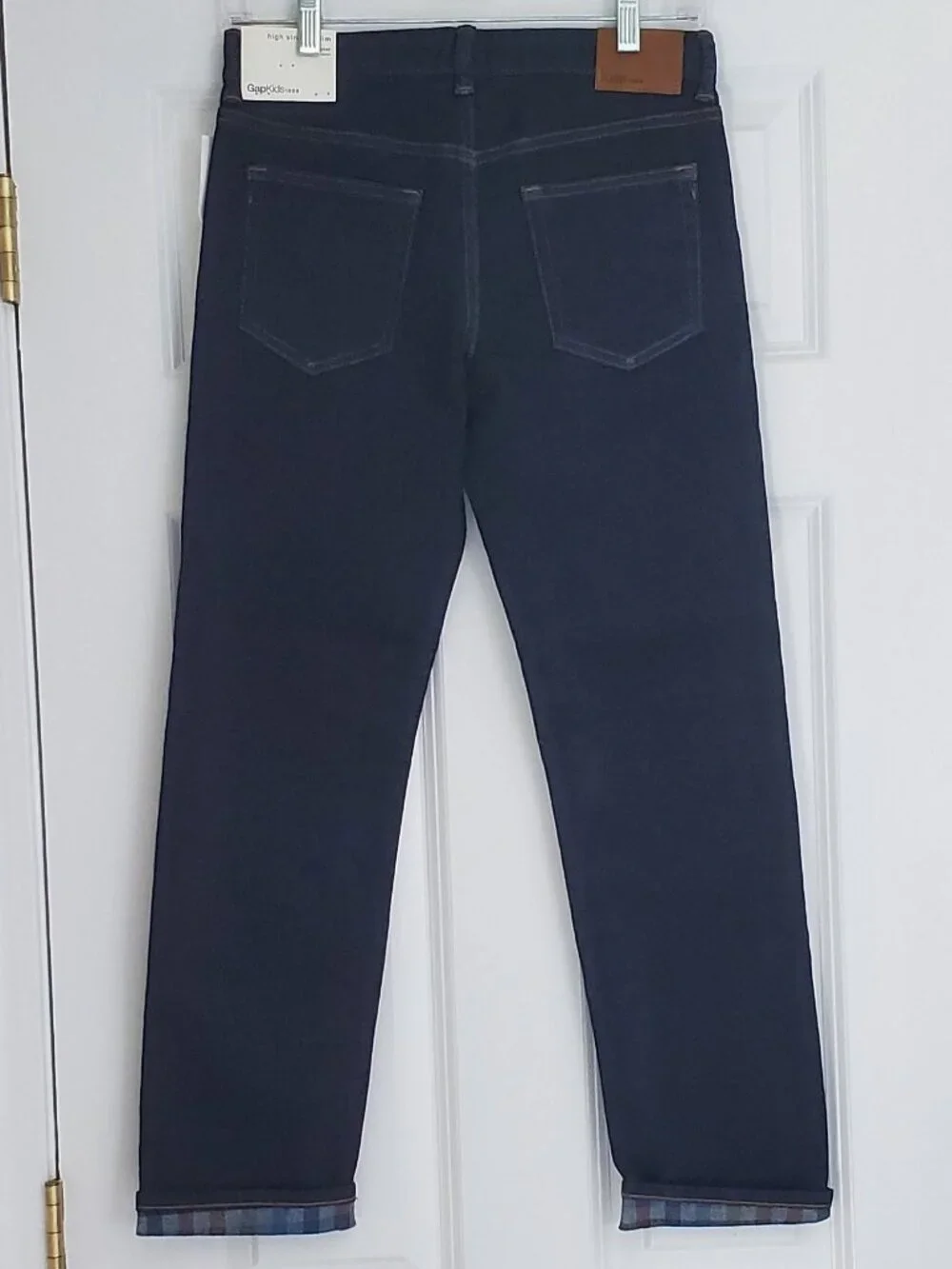 NWT GapKids Plaid Lined Blue Jeans in 14 Reg
